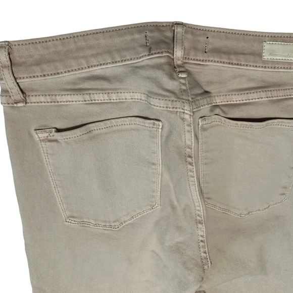 Abercrombie & Fitch Stretch Khaki Jeans with Fringe Detailed Legs - Picture 2 of 9